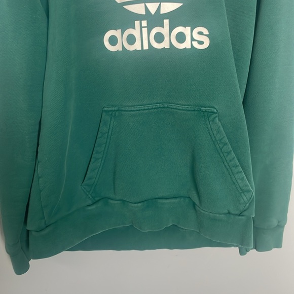Adidas Men’s Small Forrest Green Logo trefoil Hoodie Sweatshirt street sporty - Picture 3 of 10